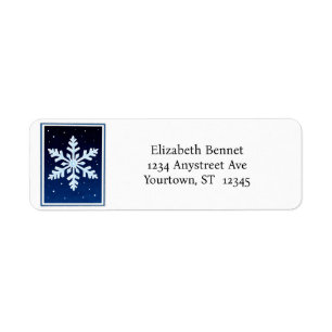 Little Blue Snowflake Return Address Label