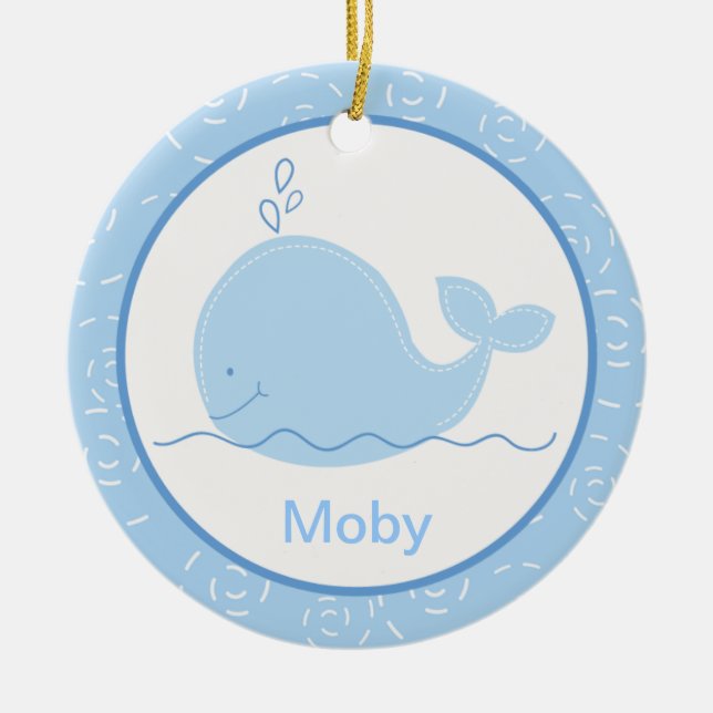 Little Blue Whale Customised Ornament (Front)