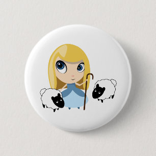 Little Bo Peep and her Sheep 6 Cm Round Badge