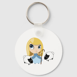Little Bo Peep and her Sheep Key Ring