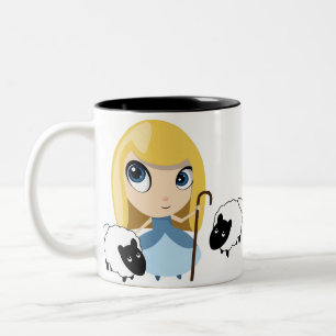 Little Bo Peep and her Sheep Two-Tone Coffee Mug