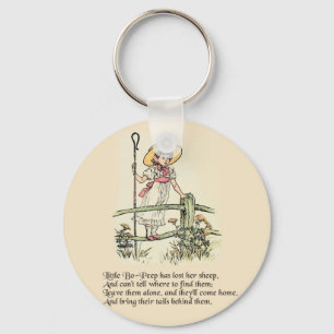 Little Bo Peep art print drawing illustration Key Ring