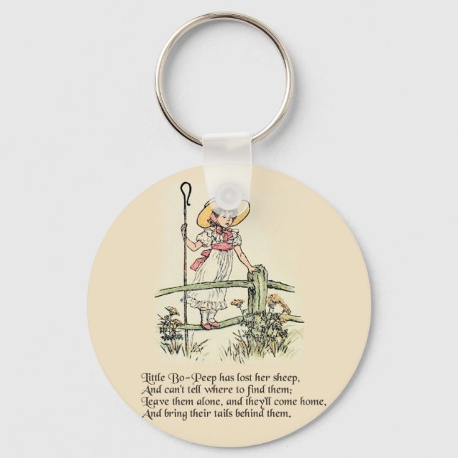 Little Bo-Peep: Classic Kate Greenaway Nursery Key Ring (Front)