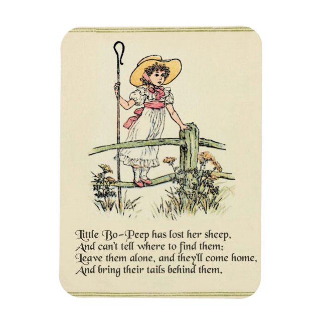 Little Bo-Peep: Classic Kate Greenaway Nursery Magnet (Vertical)