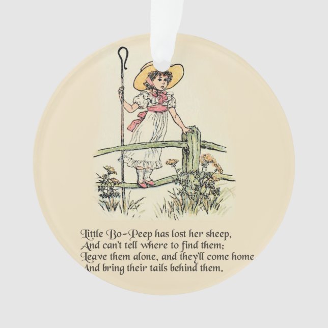 Little Bo-Peep: Classic Kate Greenaway Nursery Ornament (Front)