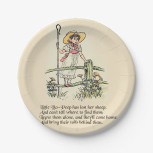 Little Bo-Peep: Classic Kate Greenaway Nursery Paper Plate