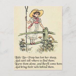 Little Bo-Peep: Classic Kate Greenaway Nursery Postcard