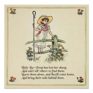 Little Bo-Peep: Classic Kate Greenaway Nursery Poster