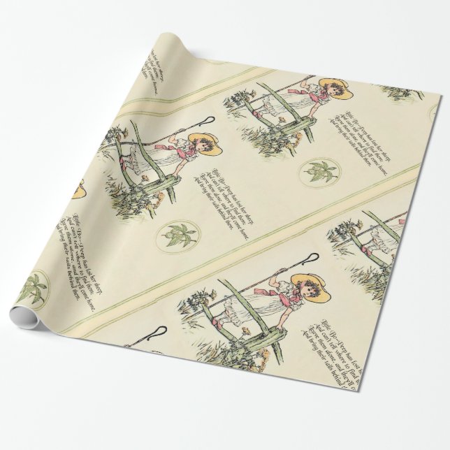 Little Bo-Peep: Classic Kate Greenaway Nursery Wrapping Paper (Unrolled)