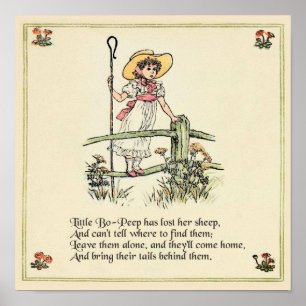 Little Bo Peep Nursery Rhyme Poster