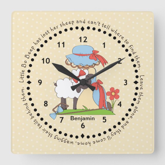 Little Bo Peep Wall Clock (Front)