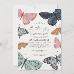 Little Boho Butterfly Girl Baby Shower Invite