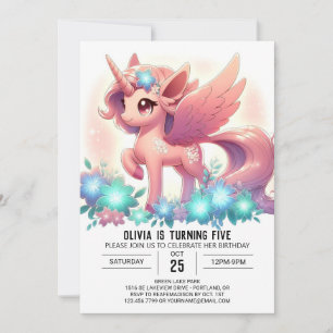 Little Boho Unicorn Digital Birthday Invitation