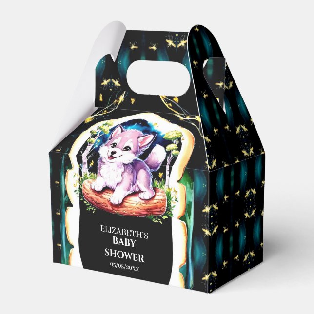  Little Boho Wolf Baby Shower Favour Box (Front Side)