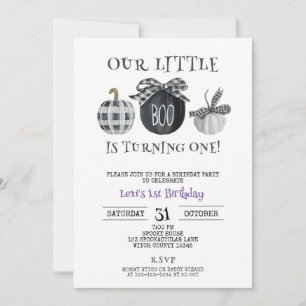 Little Boo 1st Birthday, Halloween Birthday Invitation