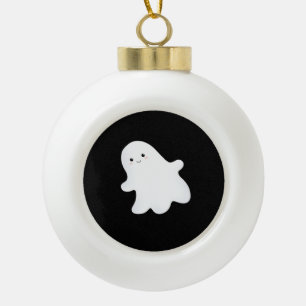 Little Boo Aesthetic Cool Ceramic Ball Christmas Ornament