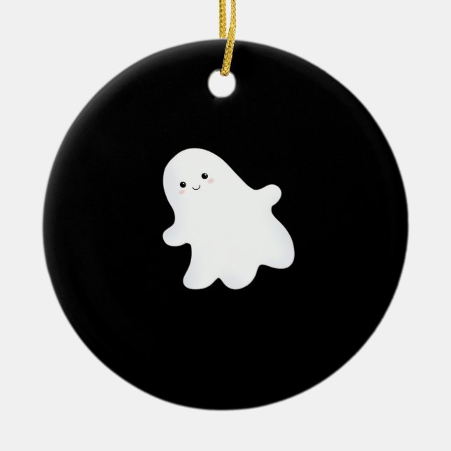 Little Boo Aesthetic Cool Ceramic Ornament (Front)