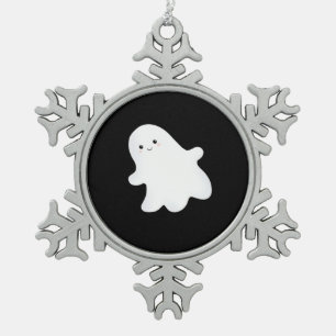 Little Boo Aesthetic Cool Snowflake Pewter Christmas Ornament