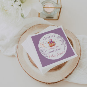 Little boo Almost Due Halloween Baby Girl Shower Napkin