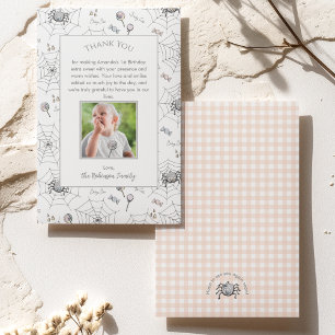 Little Boo Baby Halloween Spiders Thank You Card