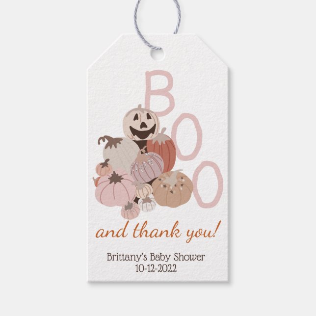 Little Boo Baby Pumpkin Gift Tags (Front)