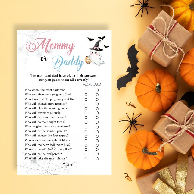 Little Boo Baby Shower Mummy or Daddy Game Card (Creator Uploaded)