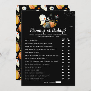 Little Boo Baby Shower   Mummy or Daddy Game Invitation