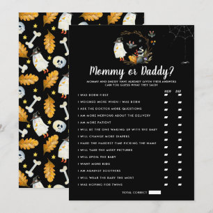 Little Boo Baby Shower Mummy or Daddy Game Invitation