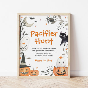 Little Boo Baby Shower Pacifier Hunt Game Sign