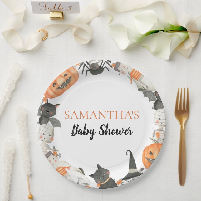 Little Boo Baby Shower Paper Plate (Wedding)