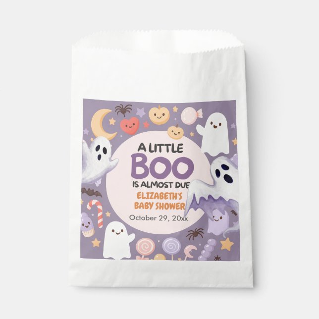 Little Boo baby shower Pumpkin Halloween  Favour Bag (Front)