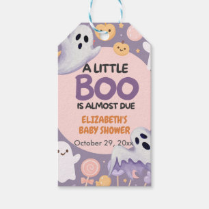 Little Boo baby shower Pumpkin Halloween Gift Tags