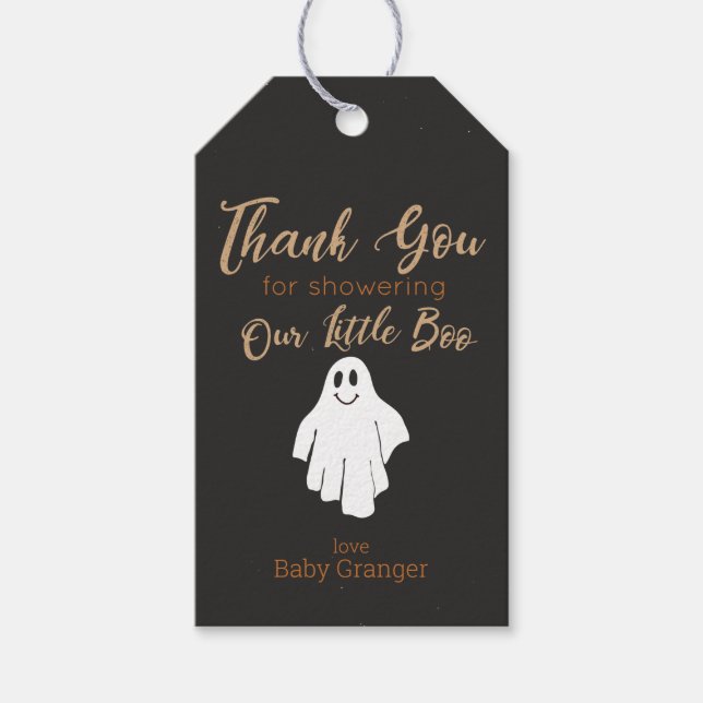 Little Boo Baby Shower Thank You Favour Tag (Front)