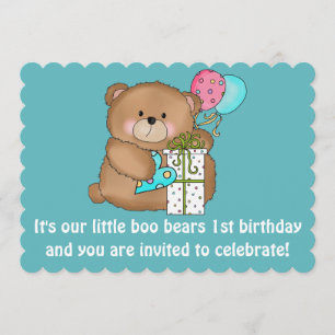 Little Boo Bear's 1st Birthday Party Invitation