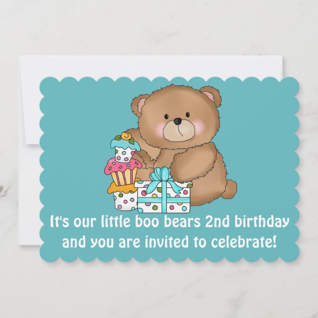 Little Boo Bear's 2nd Birthday Party Invitation (Front)