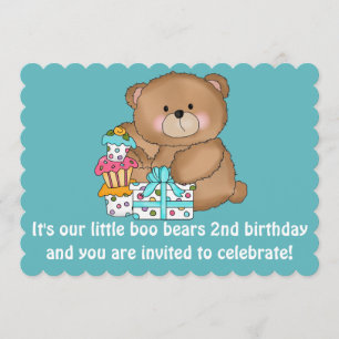 Little Boo Bear's 2nd Birthday Party Invitation