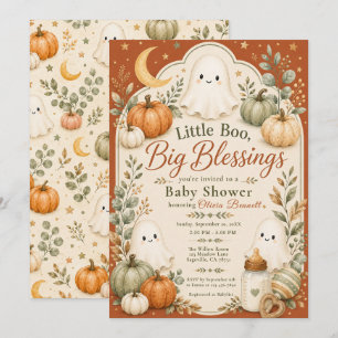 Little Boo Big Blessings Baby Shower Invitation