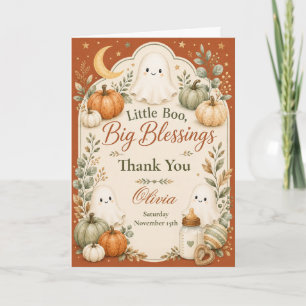 Little Boo Big Blessings Baby Shower Thank You  Card