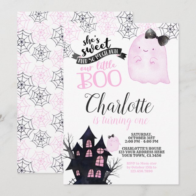 Little BOO Birthday Invitation (Front/Back)