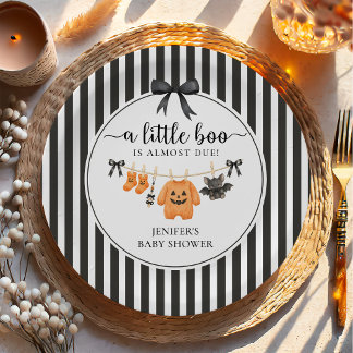 Little Boo Clothesline Baby Shower Paper Plate