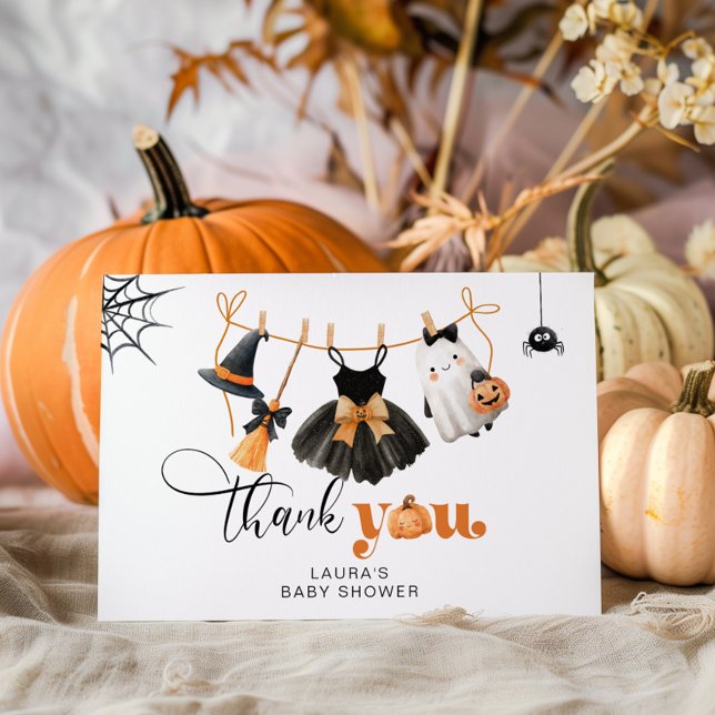 Little Boo Clothesline baby shower thank you card (Creator Uploaded)