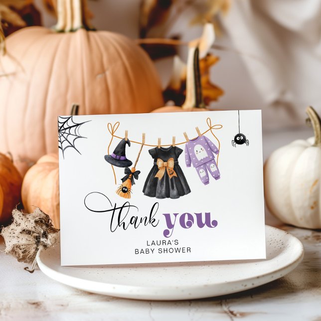 Little Boo Clothesline baby shower thank you card (Creator Uploaded)