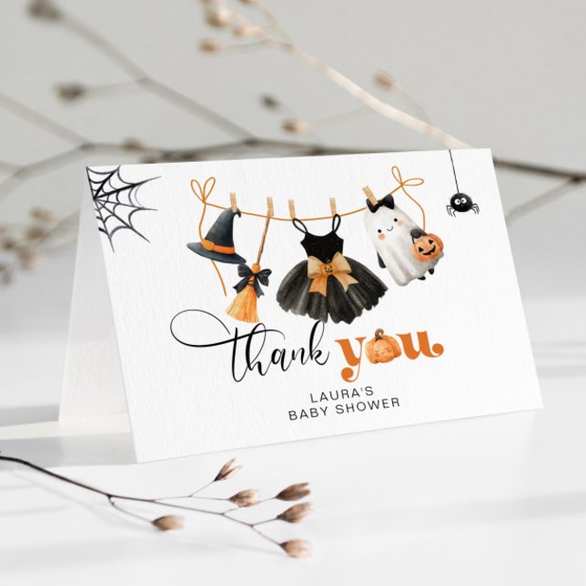 Little Boo Clothesline baby shower thank you card (Creator Uploaded)
