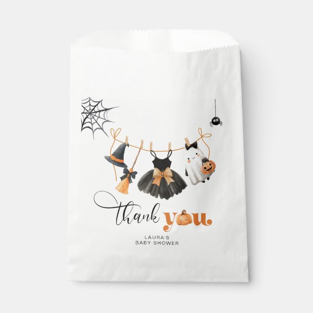 Little Boo Clothesline baby shower thank you card Favour Bag (Front)