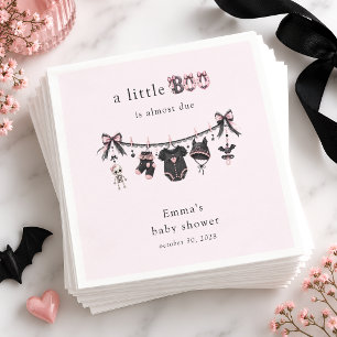Little Boo Clothesline Girl Baby Shower Napkin