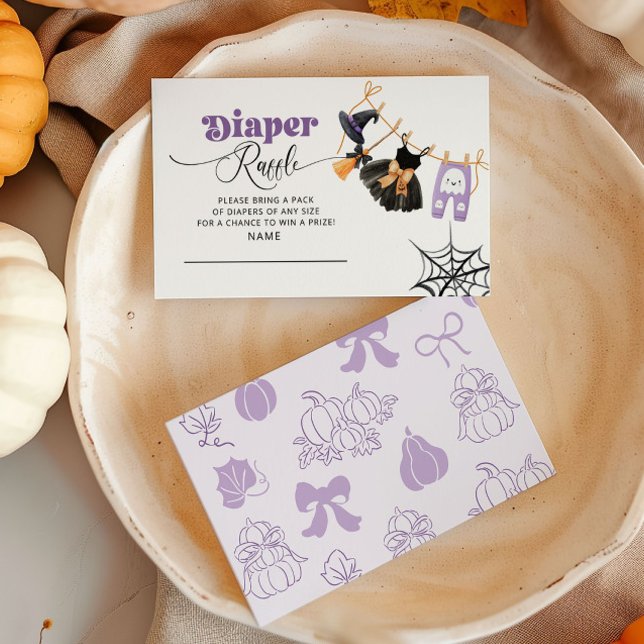 Little Boo Clothesline Purple Diaper raffle ticket Enclosure Card (Creator Uploaded)