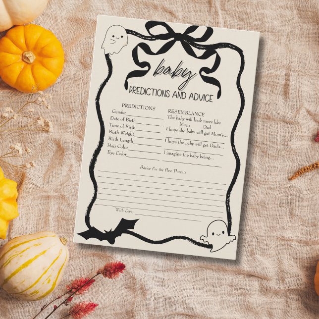 Little Boo Coquette Baby Prediction Game Card  (Little Boo Coquette Baby Prediction Game Card)