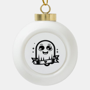 Little Boo Creative Style Ceramic Ball Christmas Ornament