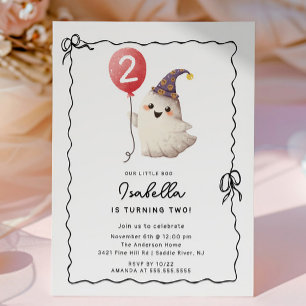 Little Boo Cute Ghost Birthday Invitation