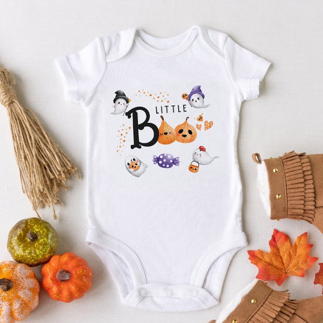 Little Boo Cute Ghost Witch Halloween Baby Shower  Bodysuit (Creator Uploaded)